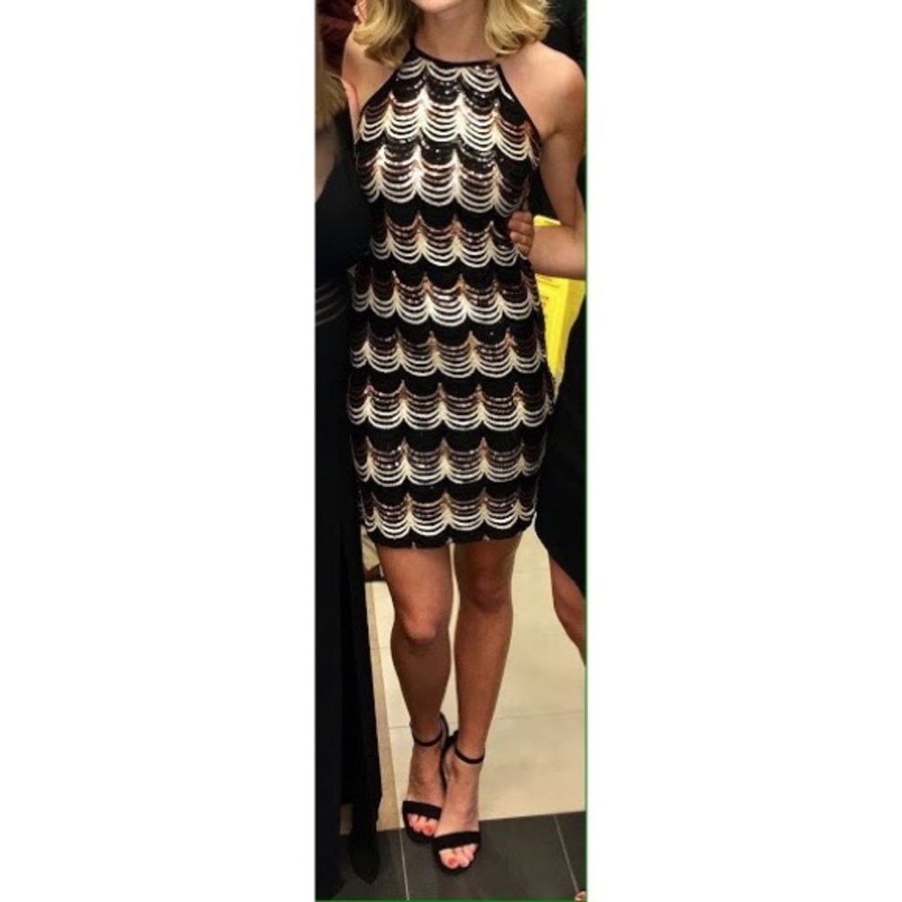 Black and gold sparkly dress